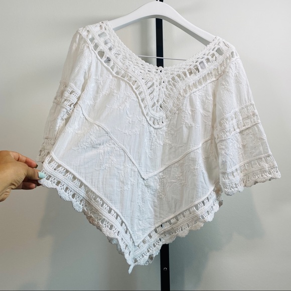 Beautiful Love J Off The Shoulder Boho Chic Crochet Smock Top Size M - Picture 7 of 10